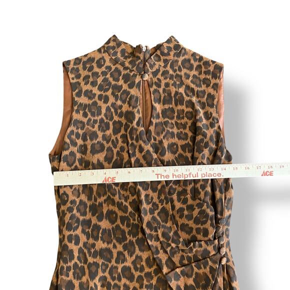 David Warren Vintage Y2K Cheetah Print Sleeveless Maxi Long Formal Dress Size 12 - Picture 3 of 11